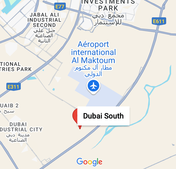 Vu aérienne de Dubai South