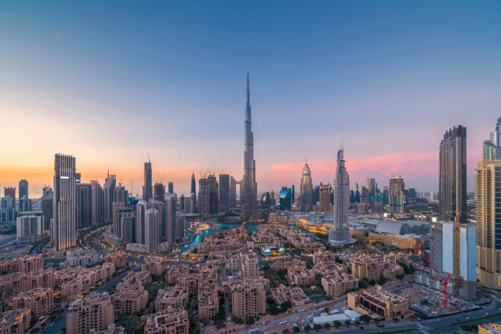 Vue sur la skyline du centre-ville de Dubaï.