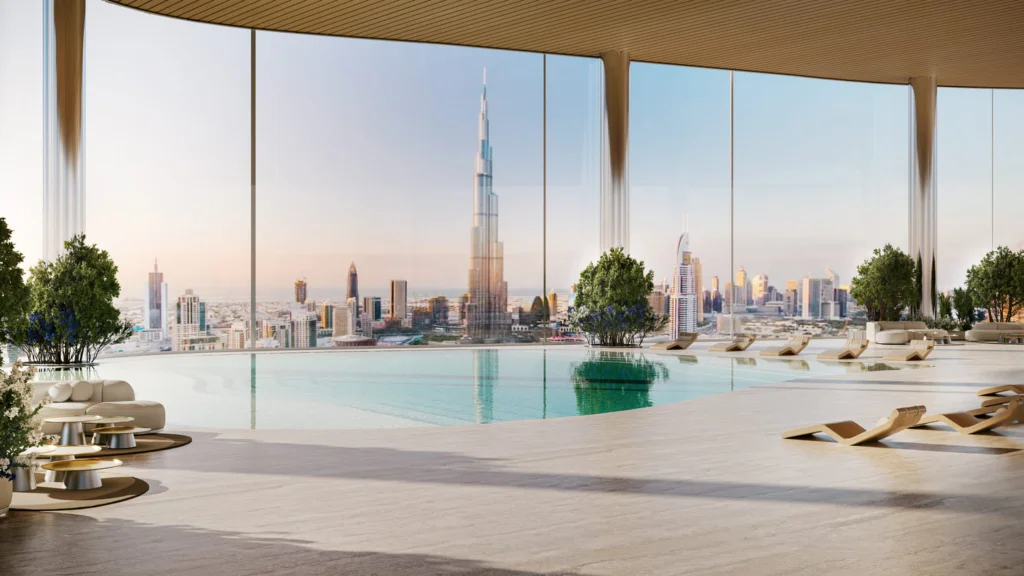 Vu sur le Burj, Khalifa de Dubai d'un Penthouse
